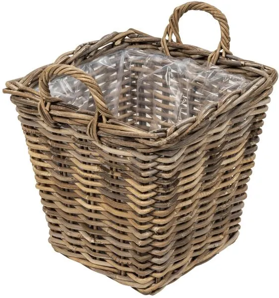 Cesta cuadrada con asa 37x37x35cm