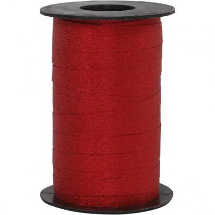 Cinta de regalo, roja, A: 10 mm, brillo, 100 m/ 1 rollo.