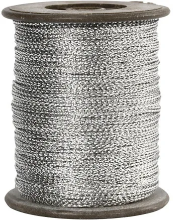 Hilo, plata, grosor 0,5 mm, 100 m/ 1 rollo.