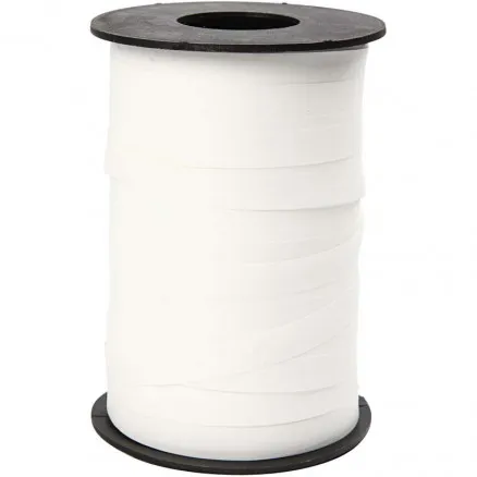 Cinta de regalo, blanca, A: 10 mm, mate, 250 m/ 1 rollo.