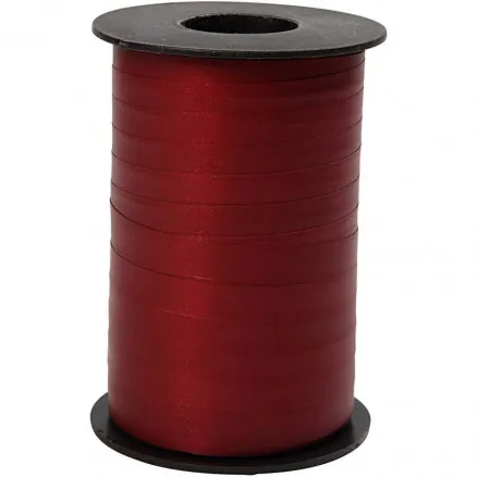 Cinta de regalo, rojo oscuro, A: 10 mm, mate, 250 m/ 1 rollo.