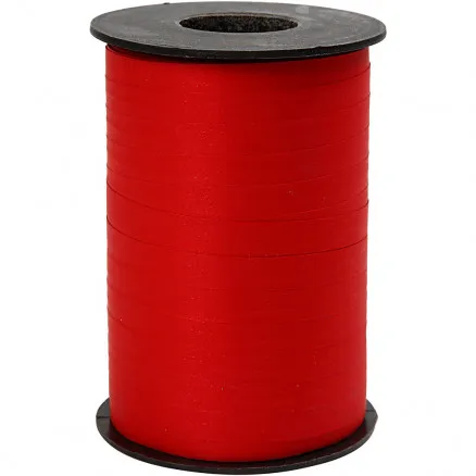 Cinta de regalo, roja, A: 10 mm, mate, 250 m/ 1 rollo.