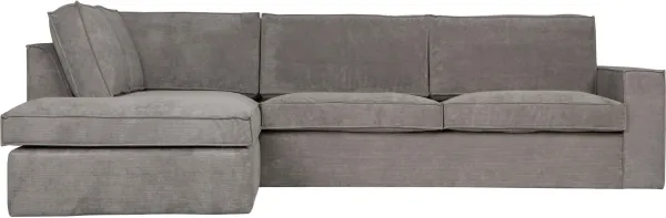 Thomas, Sofá esquinero orientado a la izquierda, gris, H92x283x197 cm