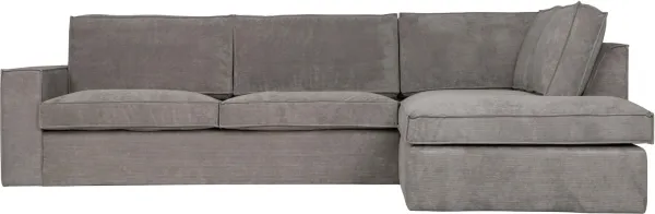 Thomas, Sofá esquinero orientado a la derecha, gris claro, H92x283x197 cm