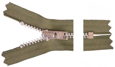 YKK Cremallera de Aluminio 12cm 4mm Army