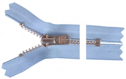 Cremallera YKK de aluminio 6cm 4mm azul claro