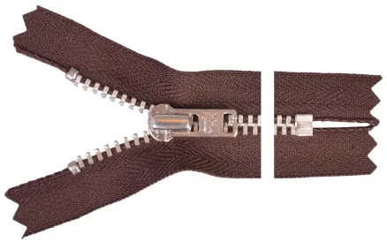 Cremallera YKK de aluminio 22cm 4mm marrón