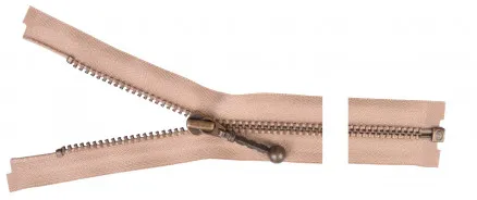 YKK Cremallera separable latón antiguo 30cm 4mm beige