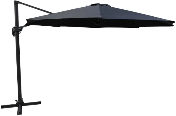 VENTURE DESIGN Leeds parasol con inclinación, 3,5 m - tela negra y aluminio