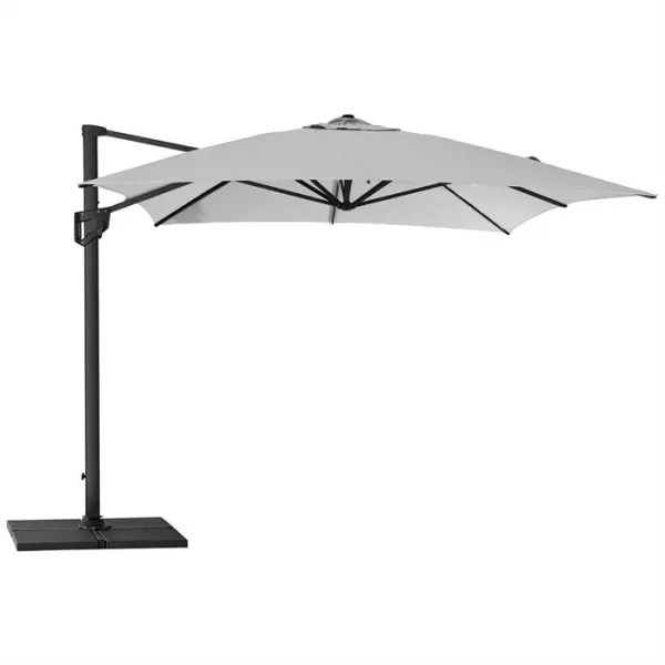 Sombrilla Cane-Line Hyde Luxe incl. base - 3x4 m. - Aluminio con lona gris claro