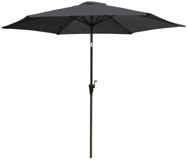 Parasol con manivela e inclinación gris oscuro 300 cm