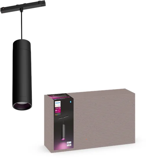 Philips Hue Perifo Lámpara Colgante de Techo Cilíndrica - Negra