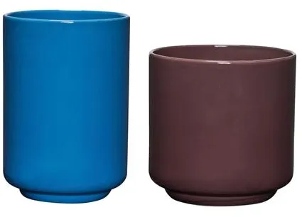 Hübsch Deux Potte Conjunto de 2 Marrón rojizo/Azul