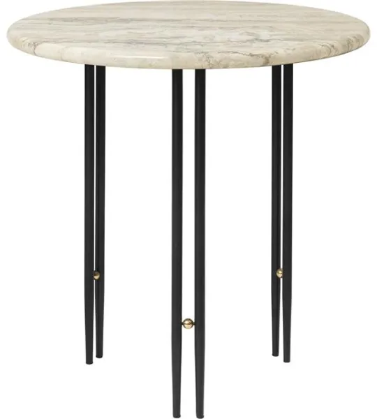 GUBI IOI Mesa auxiliar Ø50 Negro/Beige