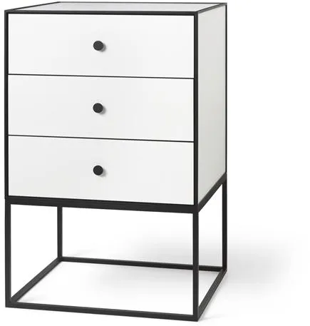 Audo Frame 49 Mesa Auxiliar con 3 Cajones Blanco