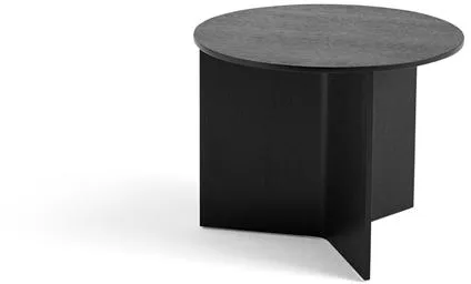 Mesa de centro redonda HAY Slit Wood Ø45 Negra