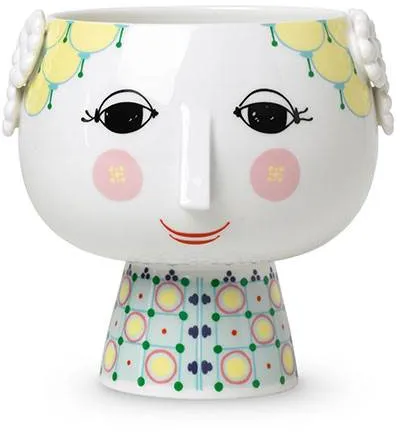 Björn Wiinblad Eva maceta con soporte - Ø15,5 cm - Amarillo
